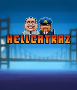 Enter the action-packed world of the Hellcatraz game by Relax Gaming, showcasing a comic-style prisoner and a guard with the infamous Alcatraz prison and San Francisco skyline in the background. This graphic captures the fun and humor of an Alcatraz-inspired game, great for those who enjoy playful themes, providing a entertaining adventure. 