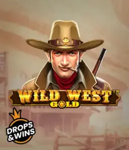  Encounter the rugged sheriff of "Wild West Gold," a captivating slot game by Pragmatic Play. The image shows a confident sheriff with a sheriff’s badge, framed by a dusty Old West town backdrop. The game's title is boldly featured in a stylized font, accentuating the theme of adventure and law enforcement in the wild frontier. 